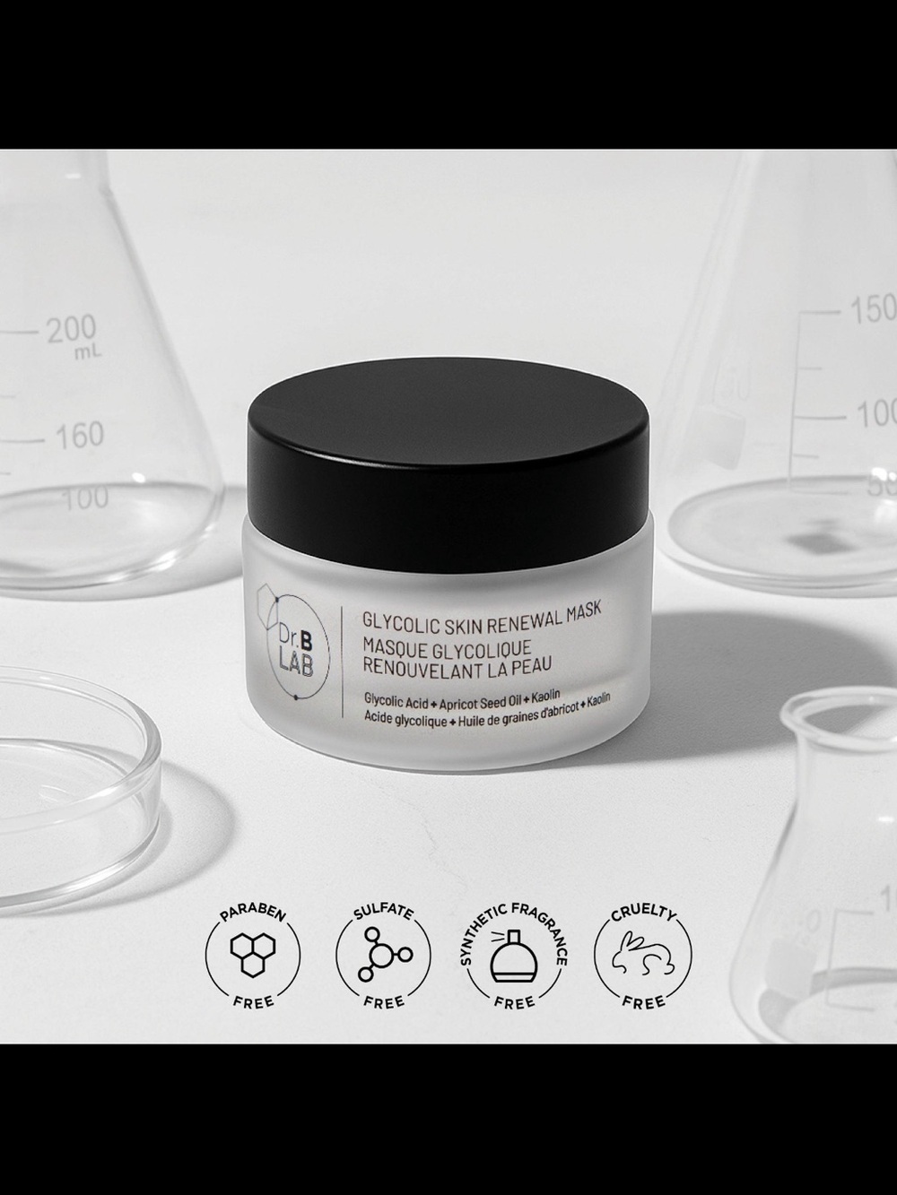 Dr. B Lab Glycolic Skin Renewal Mask — Black & White